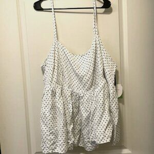 Kate Spade Target NWT Cream & Black Polka Dot Babydoll Top
